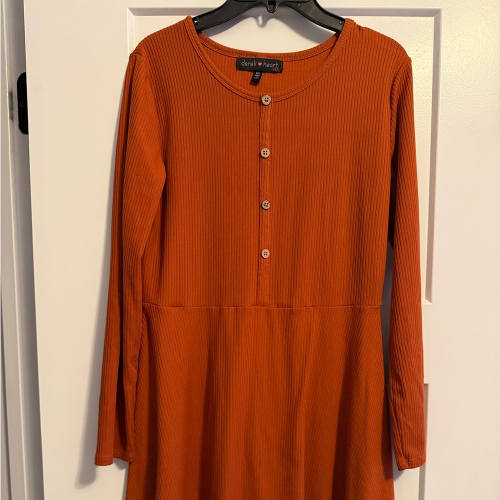 Orange Long Sleeve Dress